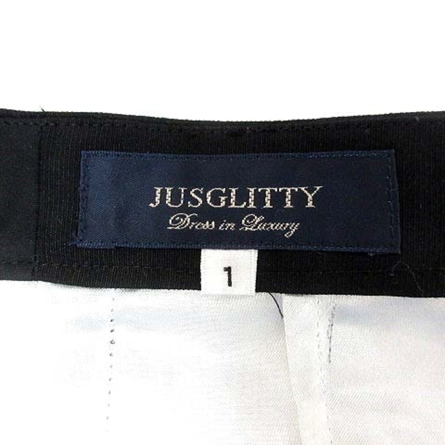 JUSGLITTY(ジャスグリッティー)のジャスグリッティー タイトスカート ミニ 総柄 麻混 リネン混 1 白 グレー レディースのスカート(ミニスカート)の商品写真