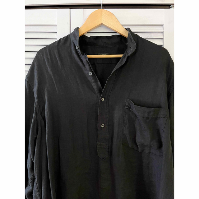 COMOLI 22ss. リネンWクロス プルオーバーシャツ COMOLI 22ss. リネンWクロス プルオーバーシャツ