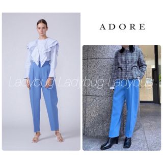 アドーア(ADORE)の2023SS◆アドーアADORE◆ミドルジョーゼットパンツ◆ブルー36(その他)