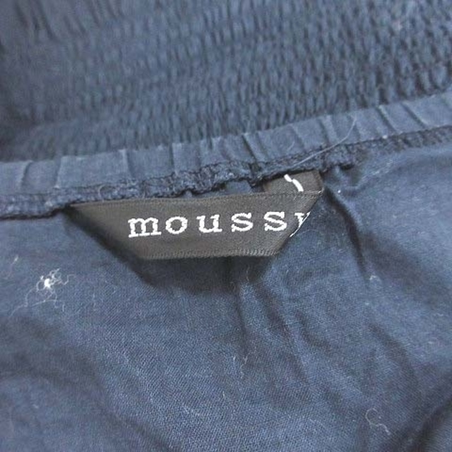 moussy(マウジー)のマウジー シャツ ペプラム プルオーバー 長袖 シャーリング 1 紺 ■MO レディースのトップス(シャツ/ブラウス(長袖/七分))の商品写真