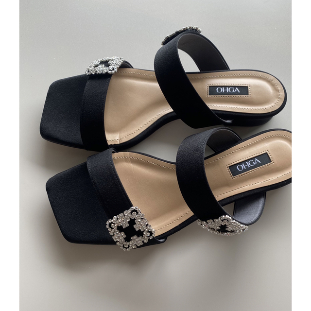 OHGA オオガ　BIJOU SANDAL ビジューサンダル　M