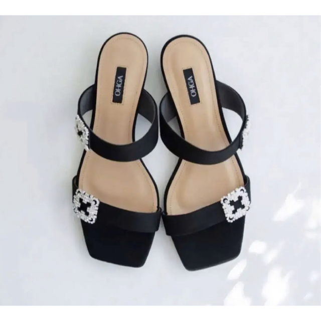 OHGA オオガ　BIJOU SANDAL ビジューサンダル　M