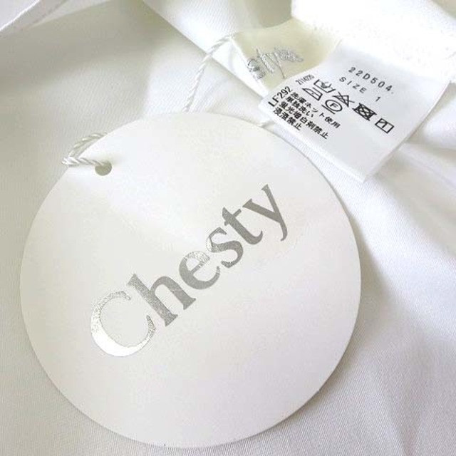 Chesty(チェスティ)のチェスティ 22SS ブラウス トップス プルオーバー 半袖 M 1 白 タグ付 レディースのトップス(シャツ/ブラウス(半袖/袖なし))の商品写真
