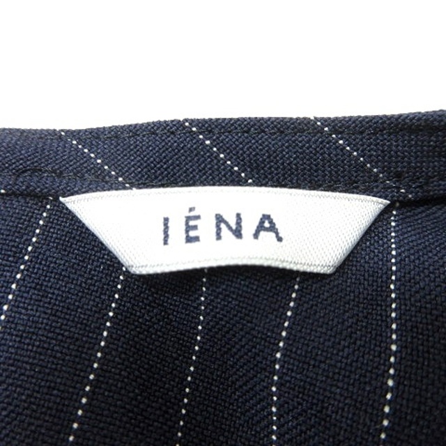 IENA - イエナ IENA ブラウス ストライプ ノースリーブ 紺 ネイビー