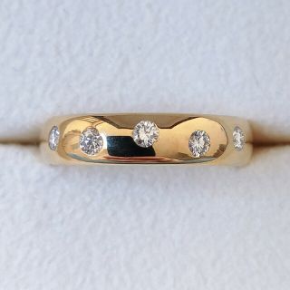 ダイヤモンド ドッツ リング K18YG 0.20ct 5.9g(リング(指輪))