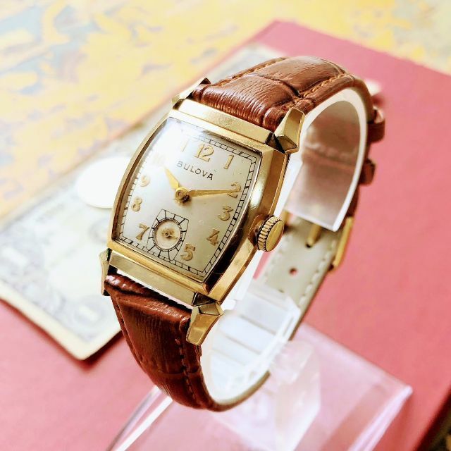 Bulova(ブローバ)の#2606【シックでお洒落】メンズ 腕時計 ブローバ  金張り 動作品  手巻き メンズの時計(腕時計(アナログ))の商品写真