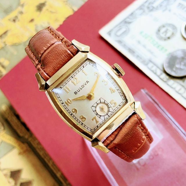 Bulova(ブローバ)の#2606【シックでお洒落】メンズ 腕時計 ブローバ  金張り 動作品  手巻き メンズの時計(腕時計(アナログ))の商品写真