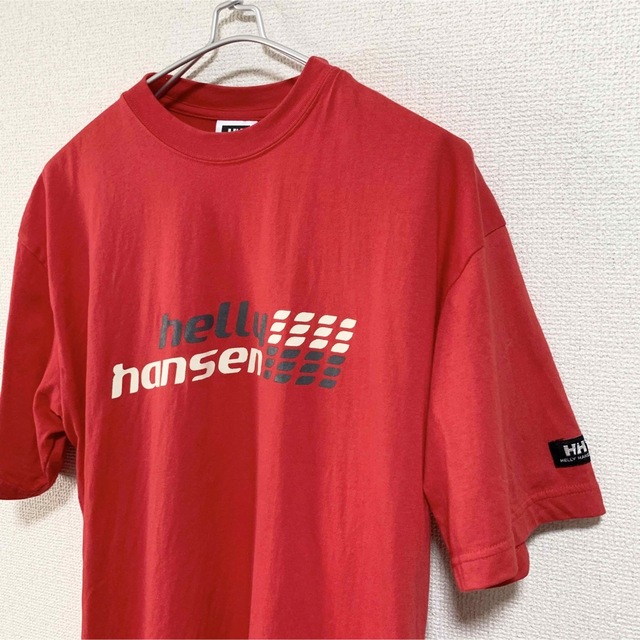 HELLY HANSEN(ヘリーハンセン)の★美品★ヘリーハンセン Tシャツ メンズL 赤 ビッグロゴ デカロゴ メンズのトップス(Tシャツ/カットソー(半袖/袖なし))の商品写真