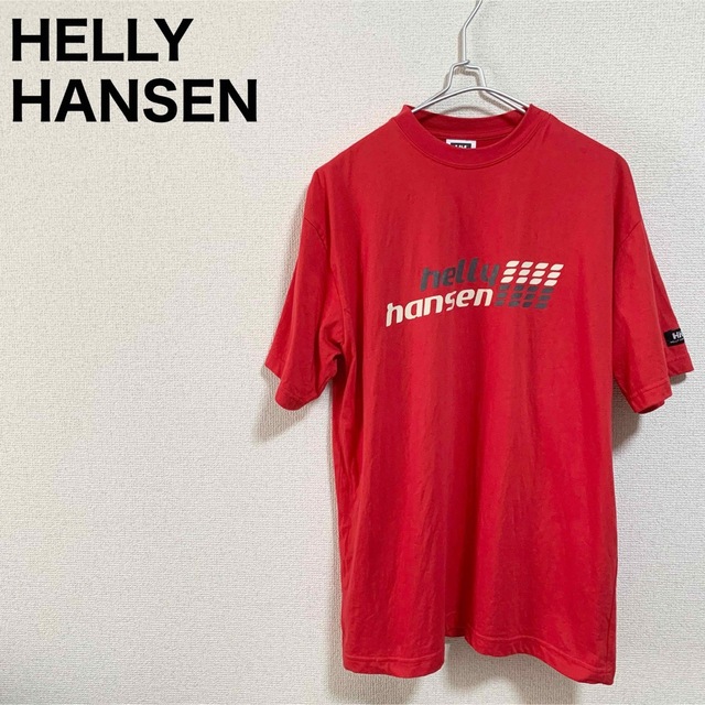 HELLY HANSEN(ヘリーハンセン)の★美品★ヘリーハンセン Tシャツ メンズL 赤 ビッグロゴ デカロゴ メンズのトップス(Tシャツ/カットソー(半袖/袖なし))の商品写真