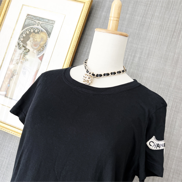 美品　CHANEL シャネル　Tシャツ　ブラック　ビジュー　ブラック