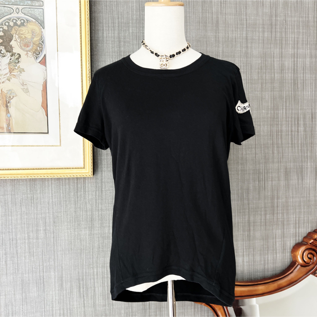 美品　CHANEL シャネル　Tシャツ　ブラック　ビジュー　ブラック