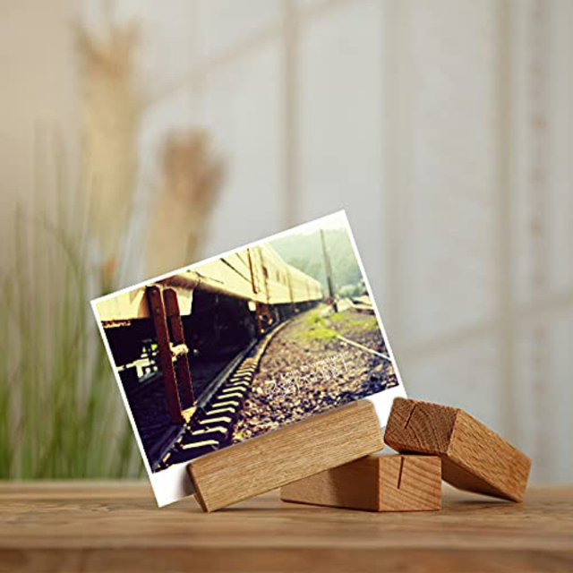 PINKING 木製メモスタンド 写真立て カードスタンド インテリア/住まい/日用品のインテリア小物(フォトフレーム)の商品写真