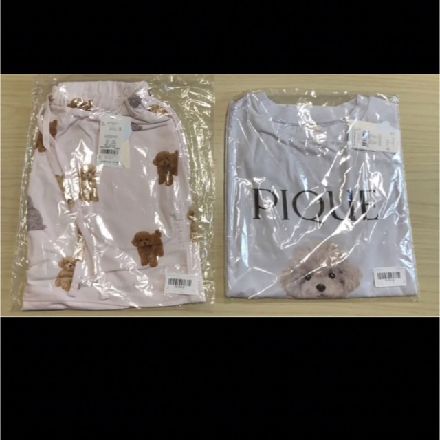 gelato pique(ジェラートピケ)のジェラートピケ  トイプードル柄ワンポイントTシャツ& ショートパンツ レディースのルームウェア/パジャマ(ルームウェア)の商品写真