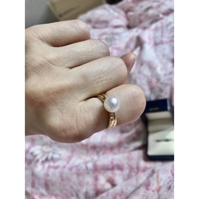 TASAKI(タサキ)のキレイ！TASAKI パールリング　ダイヤモンドつきk18 7mm サイズ10号 レディースのアクセサリー(リング(指輪))の商品写真