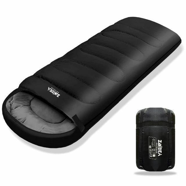 色: ブラック】ZAIDEA 寝袋 シュラフ ワイド 90cm 大きめ 封筒型