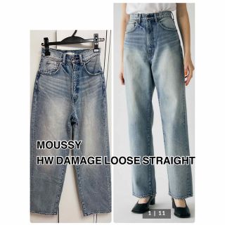 moussy - MOUSSY マウジー HW DAMAGE LOOSE STRAIGHT デニムの通販｜ラクマ