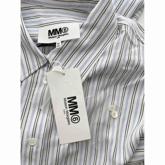 MM6(エムエムシックス)の【新品】MM6 MaisonMargiela  ストライプ シャツワンピース レディースのワンピース(ロングワンピース/マキシワンピース)の商品写真