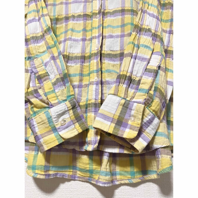 coen(コーエン)のcoen 黄色　チェックシャツ　size L レディースのトップス(シャツ/ブラウス(長袖/七分))の商品写真