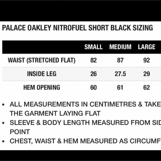 PALACE OAKLEY NITROFUEL SHORT BLACK - ショートパンツ