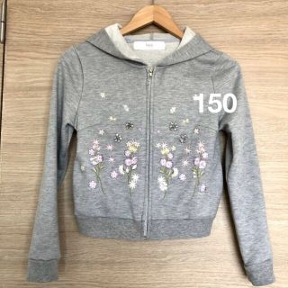 トッコ(tocco)の150 tocco closet パーカー グレー 花柄 刺繍 ジップパーカー (ジャケット/上着)