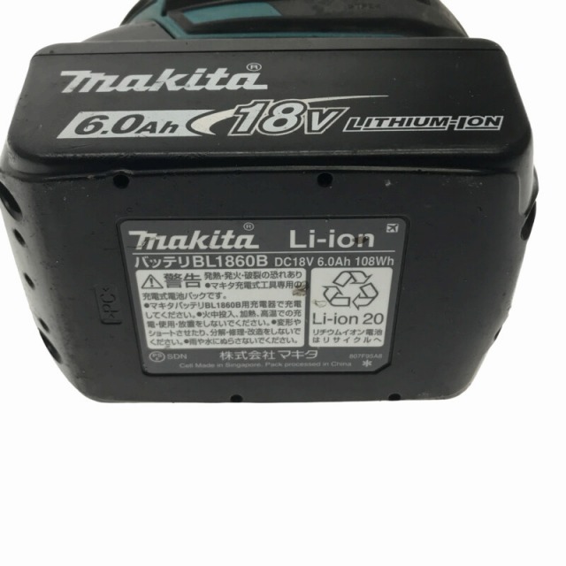 ☆比較的綺麗☆makita マキタ 18V 100mm充電式ディスクグラインダ GA404DN バッテリー1個(BL1860B 6.0Ah)付 充電器(DC18RC)付 72805