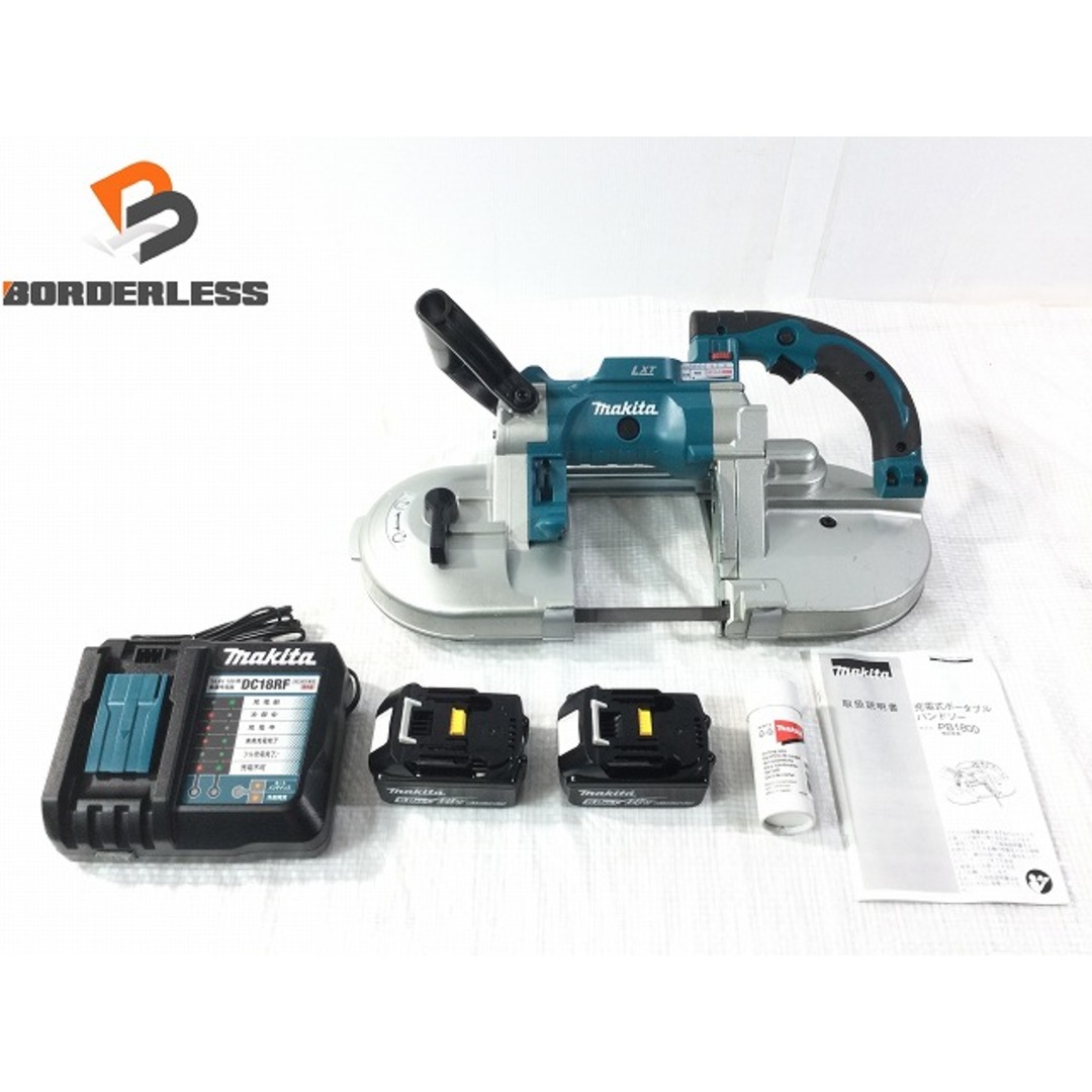 ☆美品☆makita マキタ 18V 充電式バンドソー PB180DRGX バッテリー2個(18V 6.0Ah) 充電器付き 72619