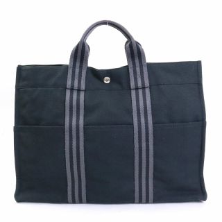 エルメス HERMES ハンドバッグ フールトゥMM キャンバス ブラック ...