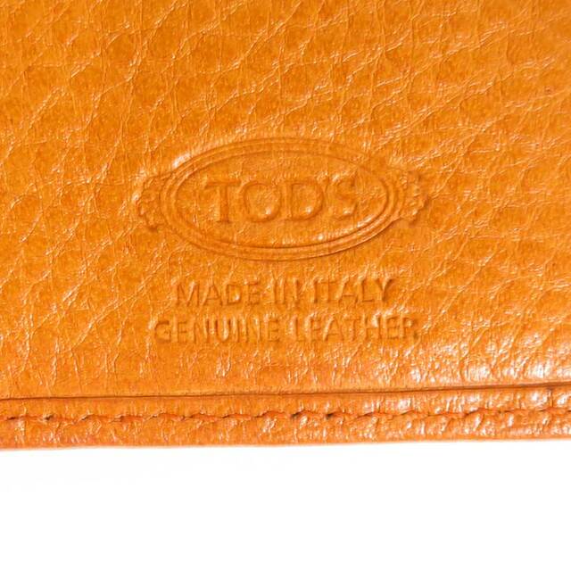 極美品　TODS　トッズ　財布　シボ革　ロゴ　二つ折り　レア　黒　イタリア製