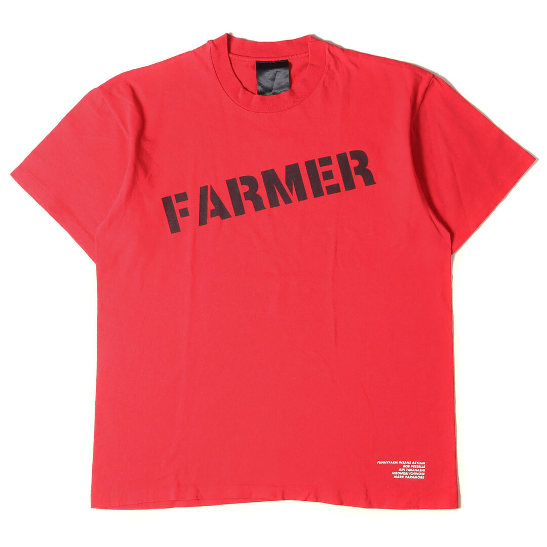 FUNNY FARM ファニーファーム Tシャツ サイズ:記載なし(M位) 90s ブランドロゴ クルーネック 当時物 レッド 赤 トップス カットソー 半袖 カジュアル ブランド【メンズ】