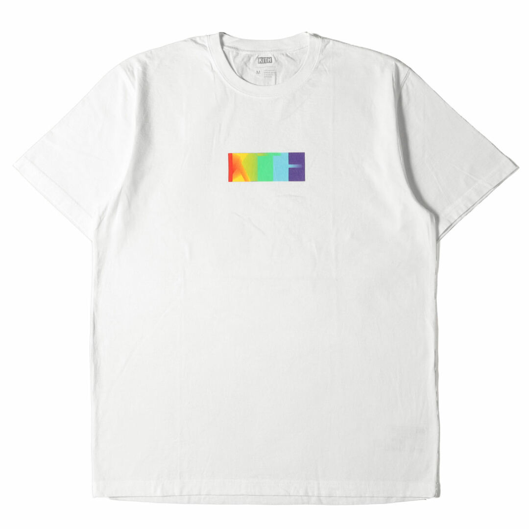 KITH NYC キス ニューヨークシティー Tシャツ サイズ:M 19SS MONDAY PROGRAM レインボー ボックスロゴ Pride Tee ホワイト 白 BOX LOGO トップス カットソー 半袖 クルーネック 【メンズ】【美品】