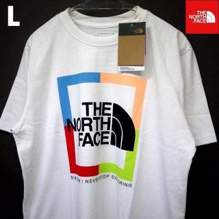 ザノースフェイス(THE NORTH FACE)の海外限定新品 ノースフェイス(L)半袖Tシャツ ハーフドームビッグロゴ ホワイト(Tシャツ/カットソー(半袖/袖なし))