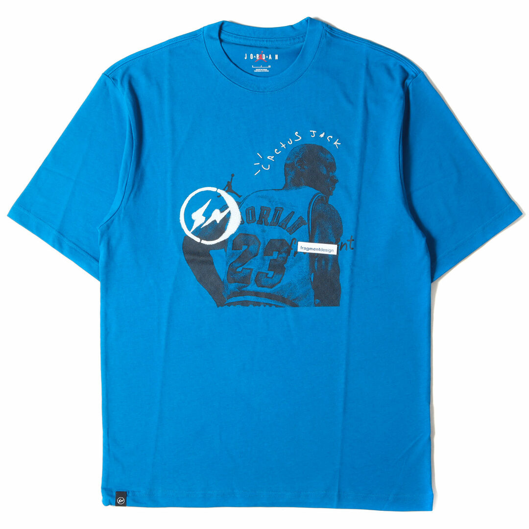 NIKE ナイキ Tシャツ サイズ:S 21SS 限定カラー TRAVIS SCOTT fragment JORDAN オーバーサイズ クルーネック Jordan TS FRGMT Tee ブルー トラヴィス フラグメント トップス カットソー 半袖 【メンズ】