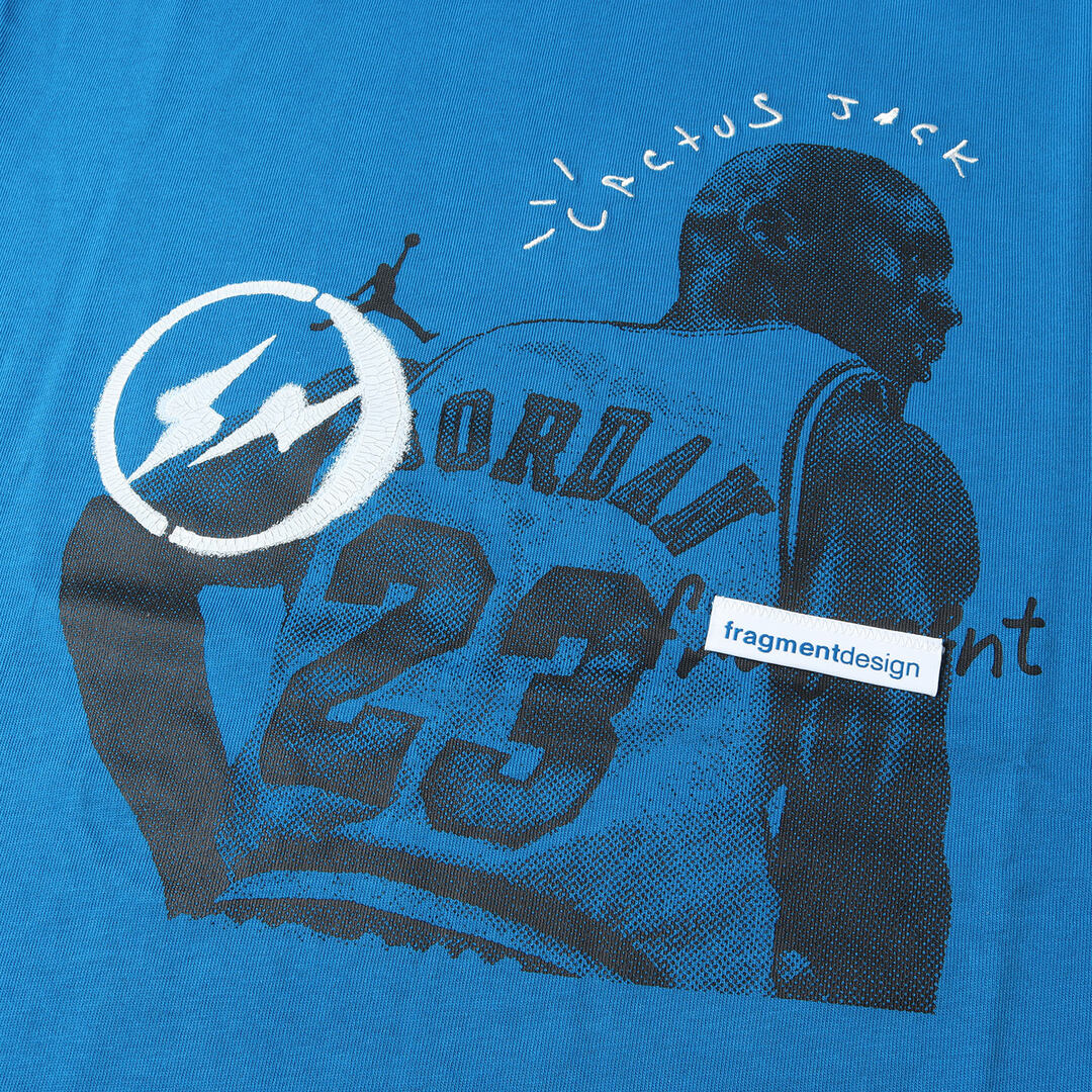 NIKE ナイキ Tシャツ サイズ:S 21SS 限定カラー TRAVIS SCOTT fragment JORDAN オーバーサイズ クルーネック  Jordan TS FRGMT Tee ブルー トラヴィス フラグメント トップス カットソー 半袖 【メンズ】