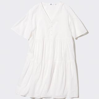 ユニクロ(UNIQLO)の【7/7まで】未着用 UNIQLO コットンティアードミニワンピース（半袖）(その他)