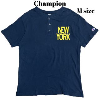 チャンピオン(Champion)の00’s Champion ヘンリーネックTシャツ NEW YORK ネイビー(Tシャツ/カットソー(半袖/袖なし))