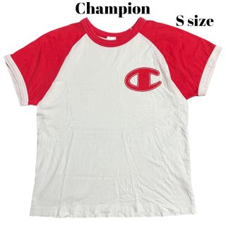 チャンピオン(Champion)の90’s Champion ラグランT リンガーT ワンポイントデカロゴ(Tシャツ/カットソー(半袖/袖なし))