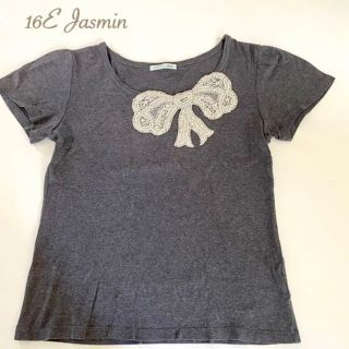 16E Jasmin ジャスミン Ｔシャツ カットソー 半袖 リボン トップス(Tシャツ(半袖/袖なし))