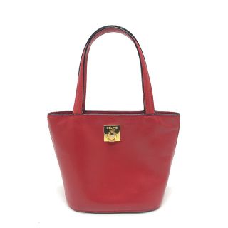 セリーヌ(celine)のセリーヌ CELINE ミニトート カバン  ハンドバッグ レザー レッド(ハンドバッグ)