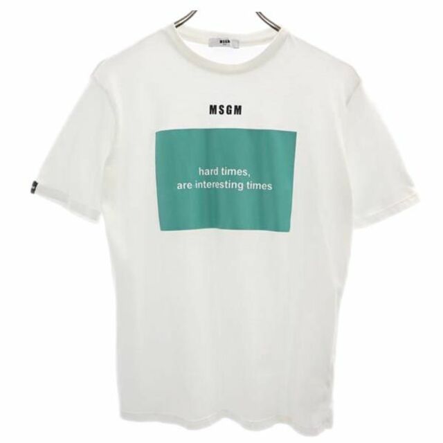 40cm素材エムエスジーエム プリント 半袖 Tシャツ 14 ホワイト系 MSGM ロゴ キッズ   【230610】 メール便可