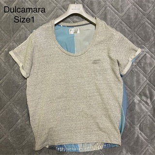 ドゥルカマラ(Dulcamara)の【Dulcamara】切り返しバルーンTシャツ　サイズ1 無印×ストライプ(Tシャツ/カットソー(半袖/袖なし))