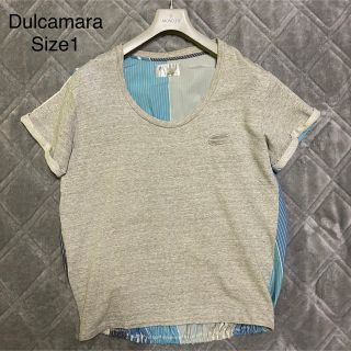 ドゥルカマラ(Dulcamara)の【Dulcamara】切り返しバルーンTシャツ　サイズ1 無印×ストライプ(Tシャツ/カットソー(半袖/袖なし))