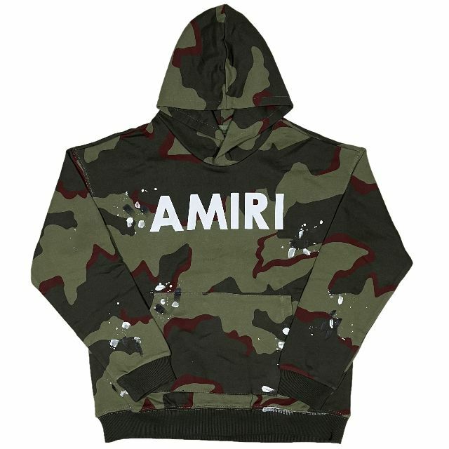 AMIRI アミリ ARMY LOGO 迷彩柄 カモ プルオーバー パーカー M59cm袖丈