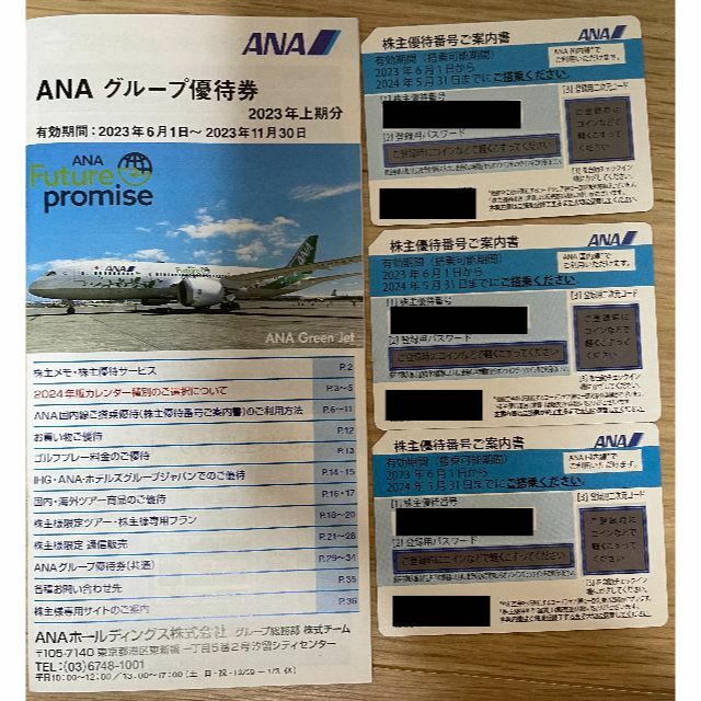 全日空 ANA 株主優待券 3枚 2024/05/31-