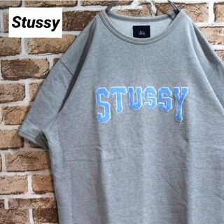 ステューシー(STUSSY)の《ステューシー》立体ビッグロゴ　グレー　XL　厚手Tシャツ(Tシャツ/カットソー(半袖/袖なし))