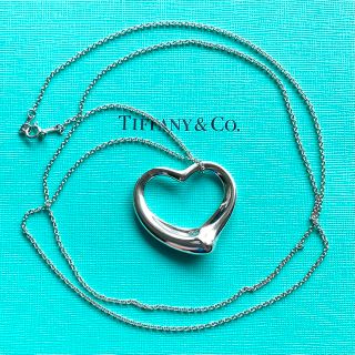 ソフトパープル Tiffany オープンハート ネックレス ロングネックレス