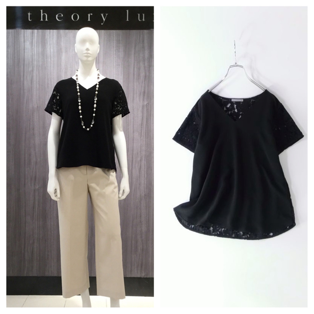 Theory luxe - 美品 セオリーリュクス 定価29,700円 レース切替 V