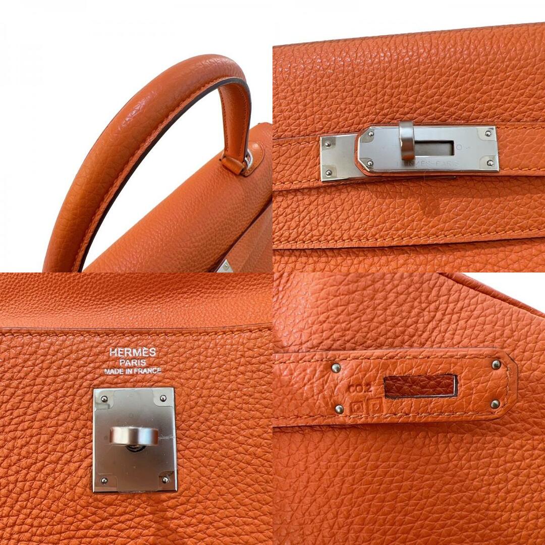 エルメス HERMES ケリー35 ▢Q刻 オレンジ シルバー金具 トゴ レディース ハンドバッグ