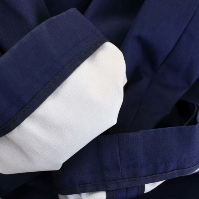 Kitamura(キタムラ)のキタムラ ステンカラーコート スプリングコート ロング 背抜き L 紺 ネイビー レディースのジャケット/アウター(その他)の商品写真