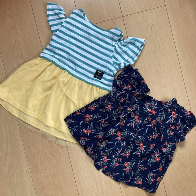 【2点セット】ワンピース・ブラウス90・95 キッズ/ベビー/マタニティのキッズ服女の子用(90cm~)(ワンピース)の商品写真