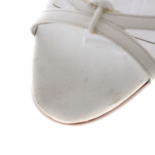 MANOLO BLAHNIK(マノロブラニク)のマノロブラニク サンダル ハイヒール ストラップ レザー 24.5cm 白 レディースの靴/シューズ(サンダル)の商品写真